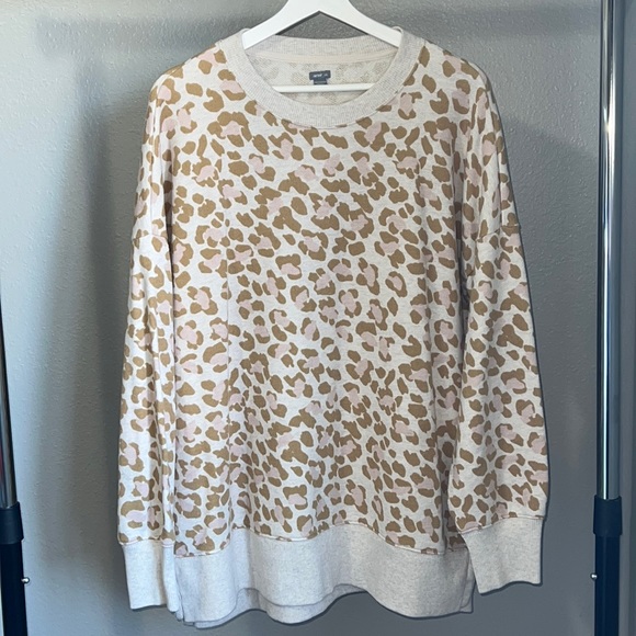 Aerie Leopard Print Sweatshirt Size L 